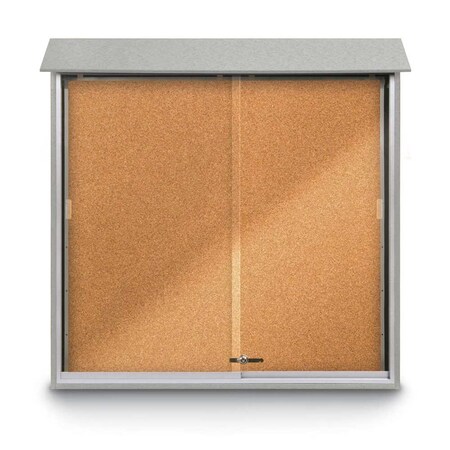 United Visual Products Outdoor Enclosed Combo Board, 72"x36", Bronze Frame/White Porc & Keylime UVCB7236ODBZ-WHTPORC-KEYLIME